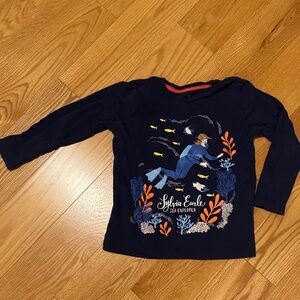 Kids Long Sleeve Navy Blue Sea Explorer Tee